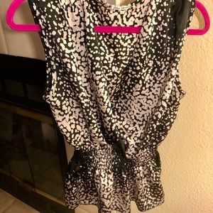 Black/White Peplum Top